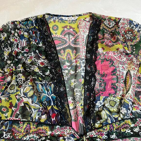 CAbi Beaches of St Tropez Open Tie Front Blouse Style # 543 Fairy Whimsical Y2K - Picture 5 of 10